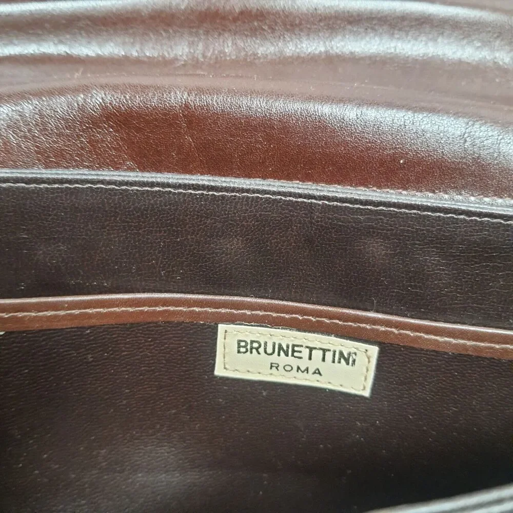 Vintage 1960s Brunettini Purse Leather Shoulder Bag Italian Designer Roma - Picture 6 of 13